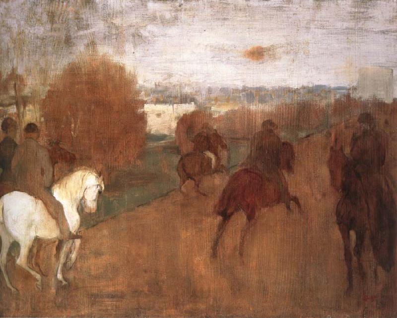 Edgar Degas Horses and Riders on a road Germany oil painting art